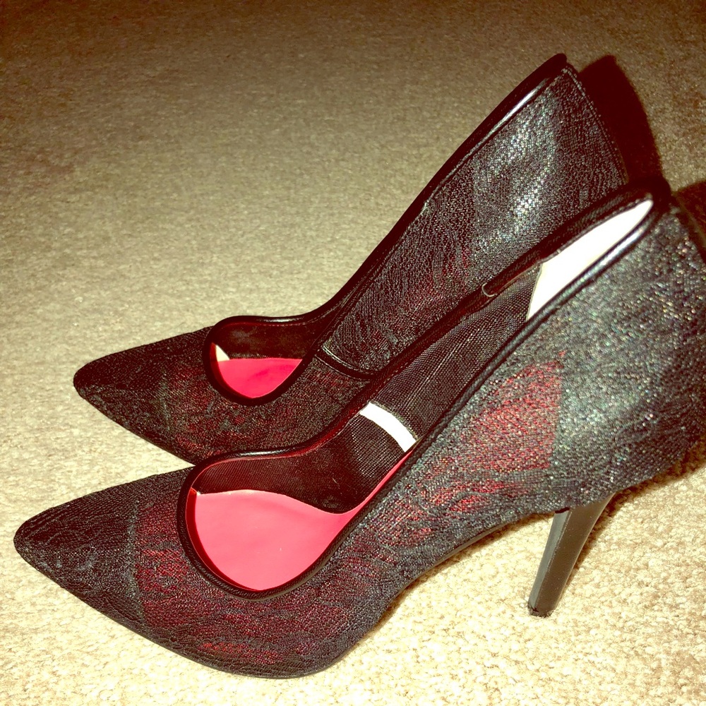 Tamar Braxton Black Lace Stiletto